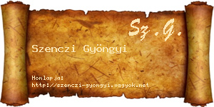 Szenczi Gyöngyi névjegykártya
