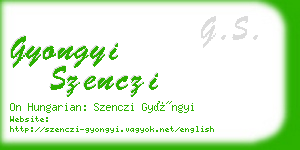 gyongyi szenczi business card